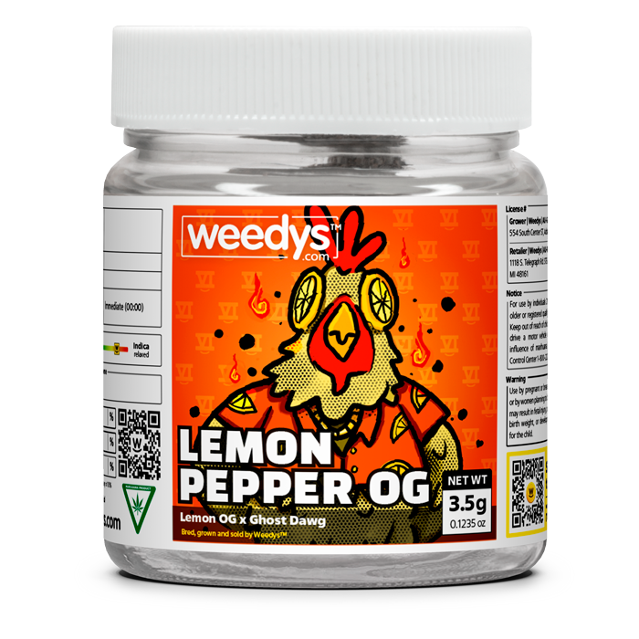 Weedys Lemon Pepper OG Jar Label