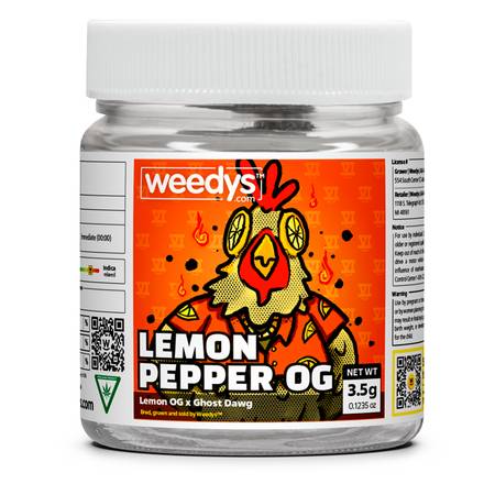 Weedys Lemon Pepper OG Jar Label