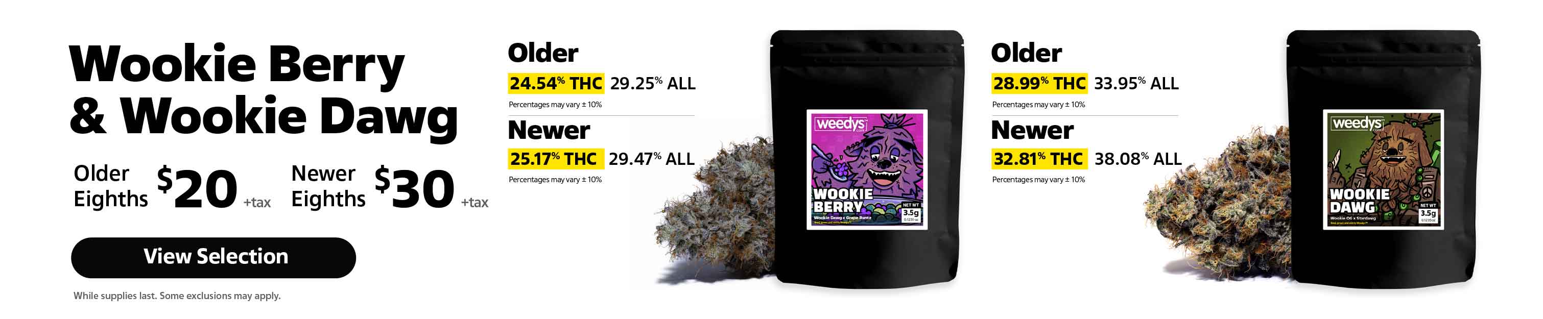 Weedys Wookie Berry and Wookie Dawg Old v New Desktop Banner