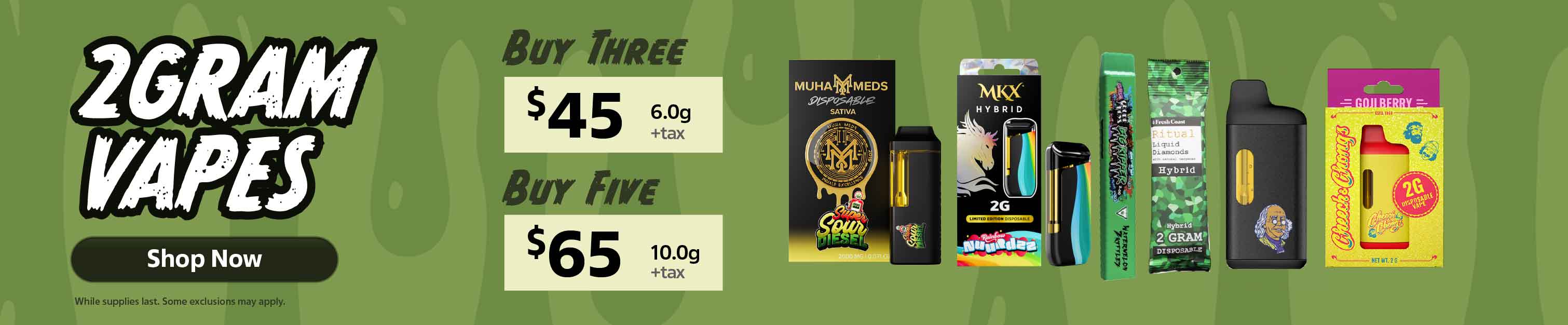 Weedys 2g Vape Destkop Banner