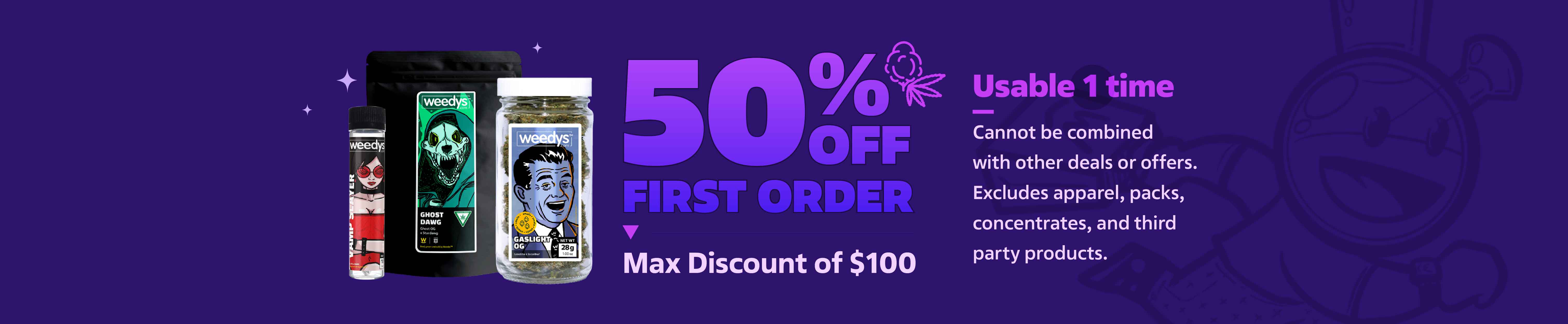 Weedys Black Friday Cyber Monday New Customer Deal Desktop Banner