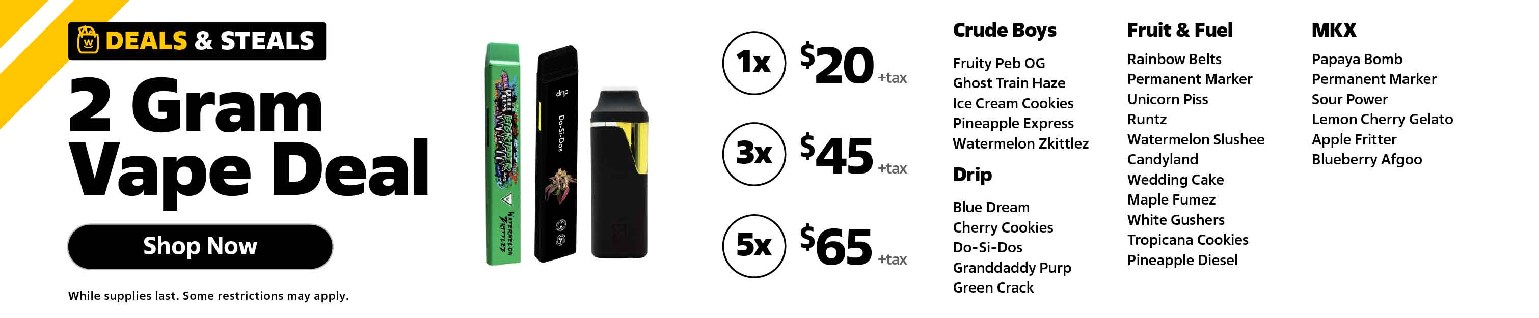 Weedys 2g Vape Deal Desktop Banner v2