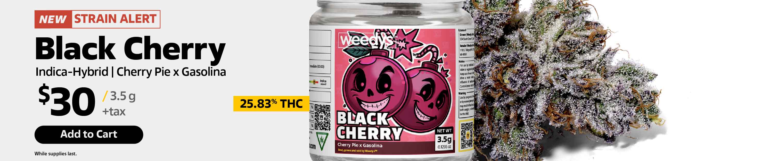 Weedys Black Cherry Strain Desktop Banner