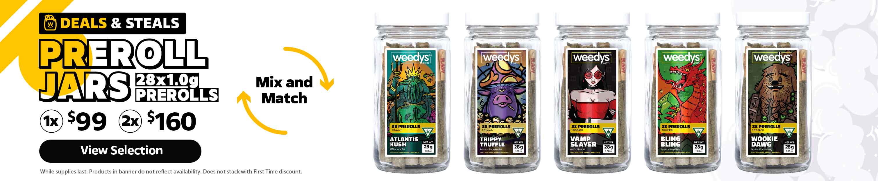 Weedys Preroll Jar Deal desktop banner