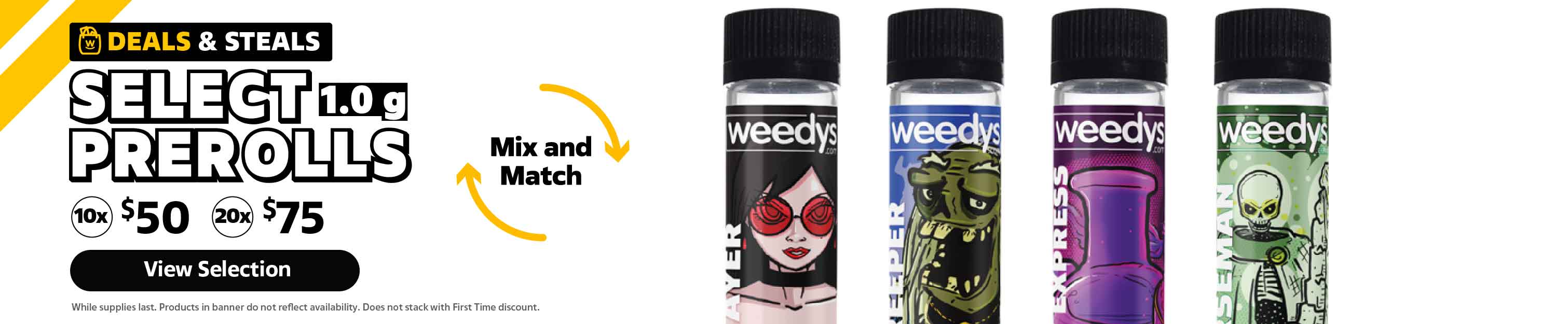 Weedys select prerolls deal desktop banner