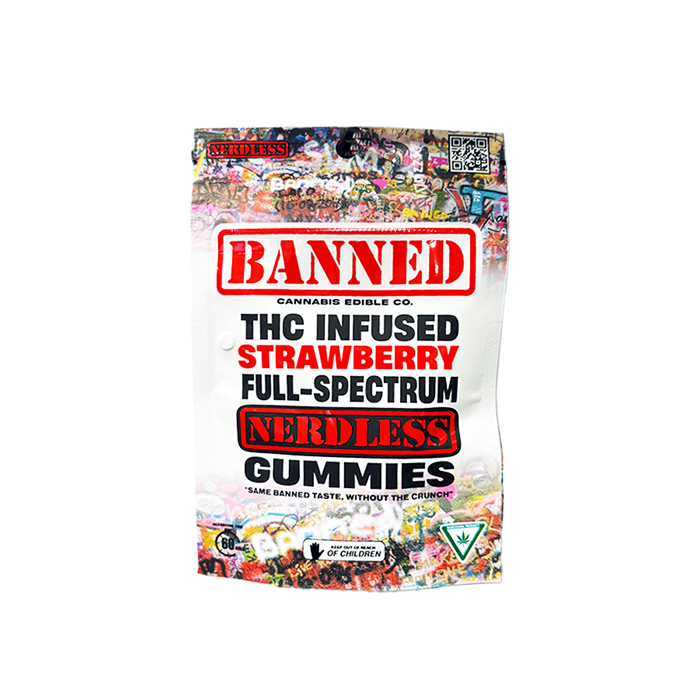 Banned THC Infused Strawberry Nerdless Gummies Banned THC Infused Strawberry Nerdless Gummies