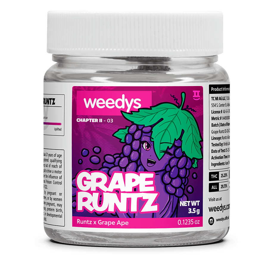 Top Indica Pack 10.5g - Weedys Grape Runtz
