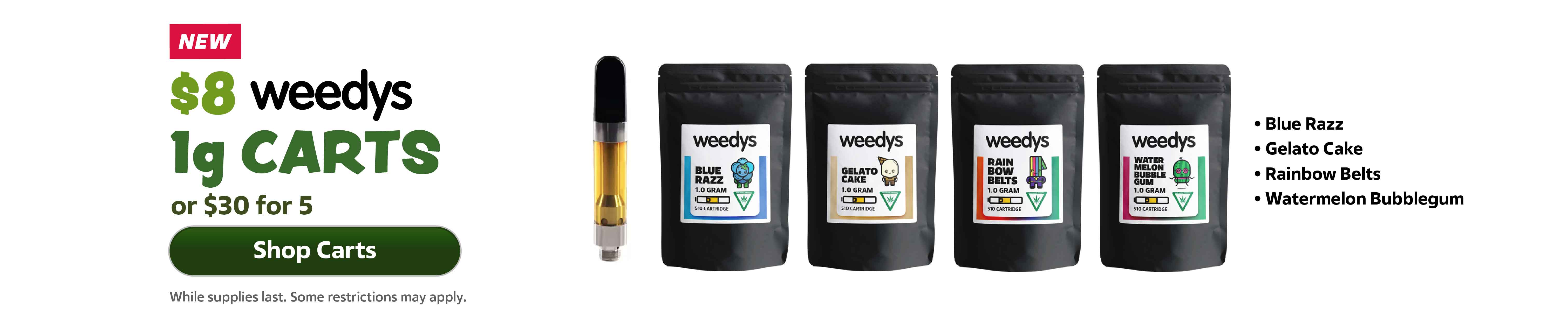 Weedys 1g Carts Banner desktop