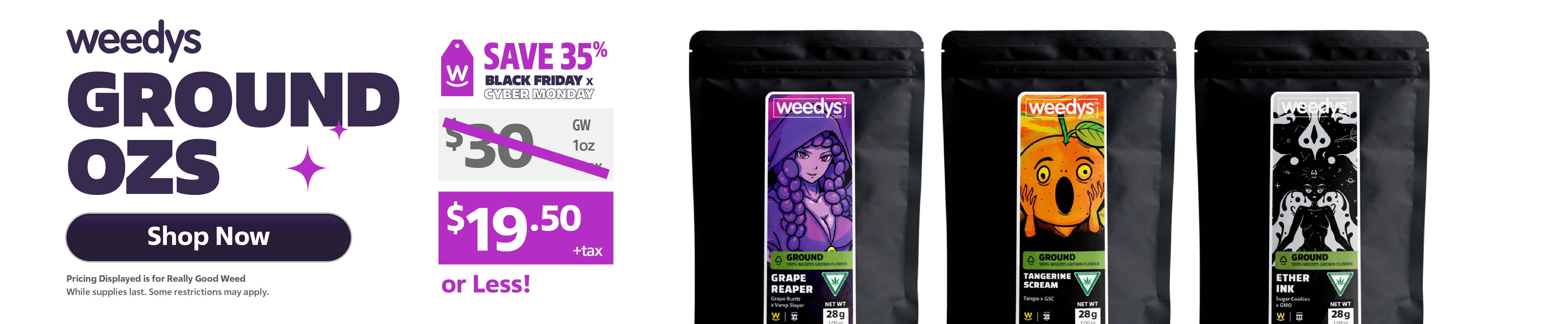 Weedys Black Friday Cyber Monday 2025 Ground Desktop Banner 01