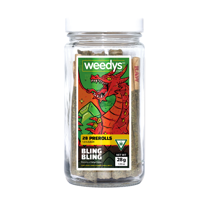 Weedys 28 Preroll Jar Bling Bling