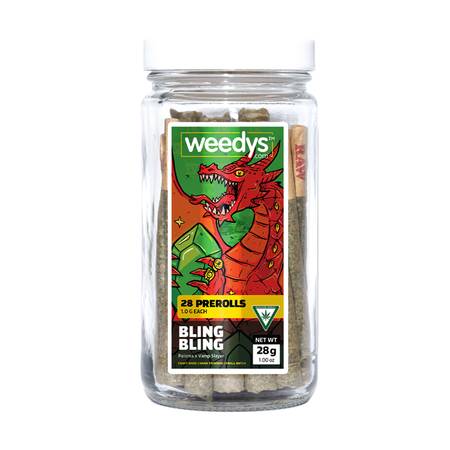 Weedys 28 Preroll Jar Bling Bling