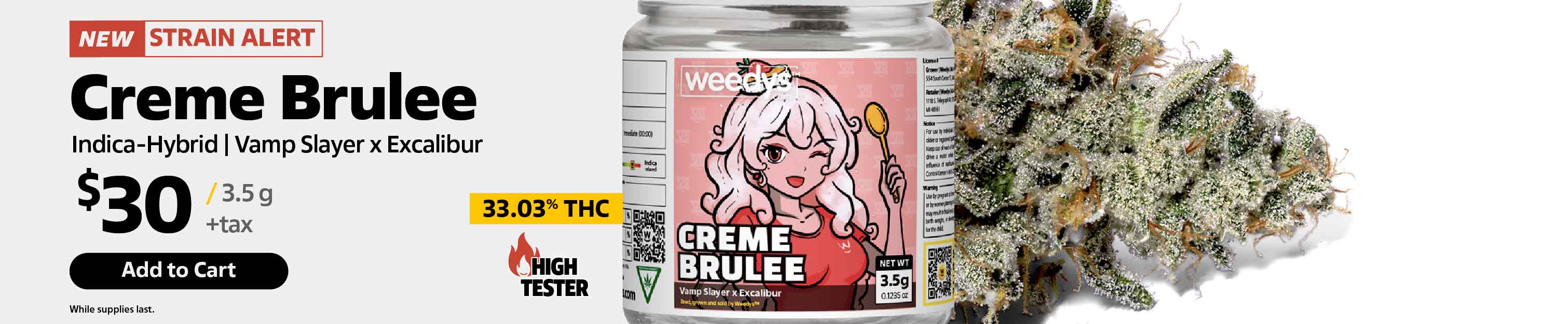 Weedys Creme Brulee Strain Desktop Banner