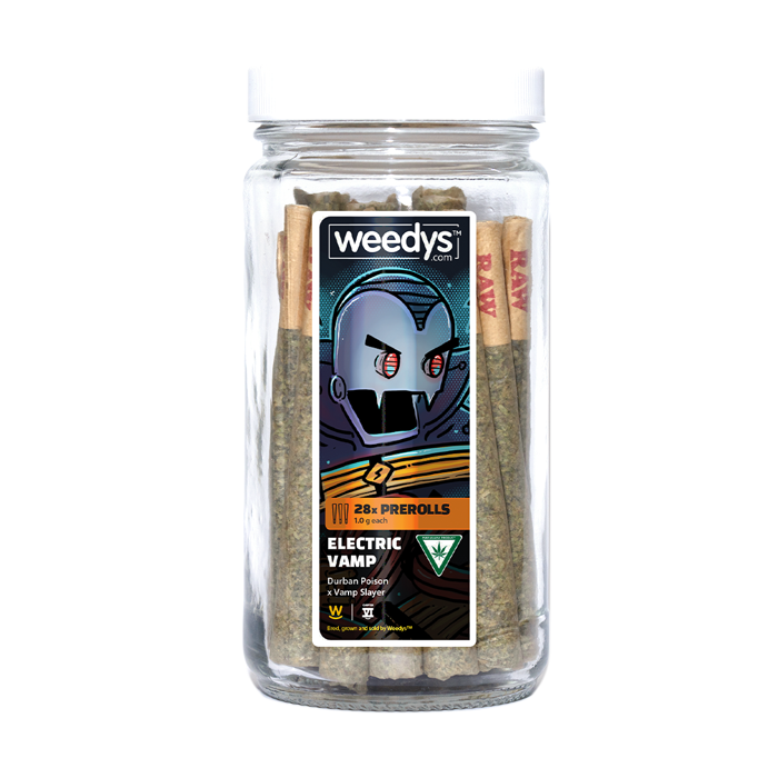 Weedys Electric Vamp 28 Preroll Jar 2026 Weedys Electric Vamp 28 Preroll Jar 2026