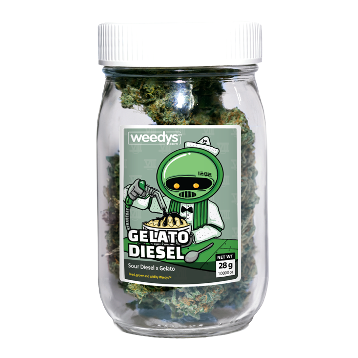 Weedys Gelato Diesel Stash Jar Weedys Gelato Diesel Stash Jar