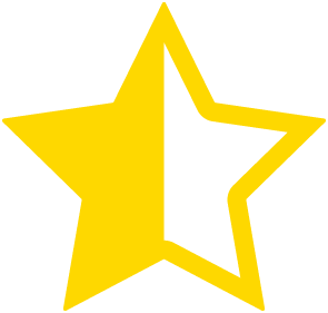 Half filled star rating icon