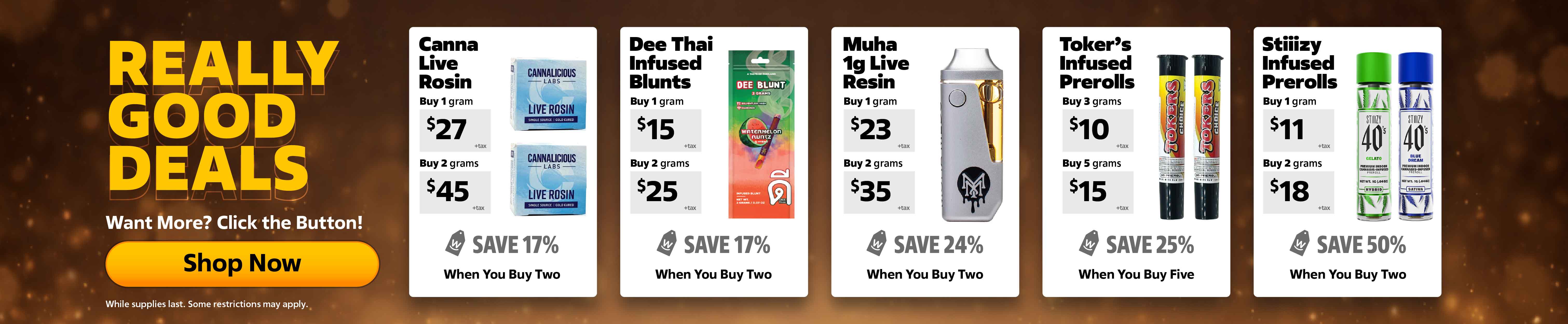 Weedys Really Good Deals Banner Desktop